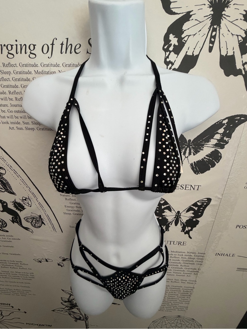 Strappy Triangle Bikini set - Women Swim and (club wear for dancers)
